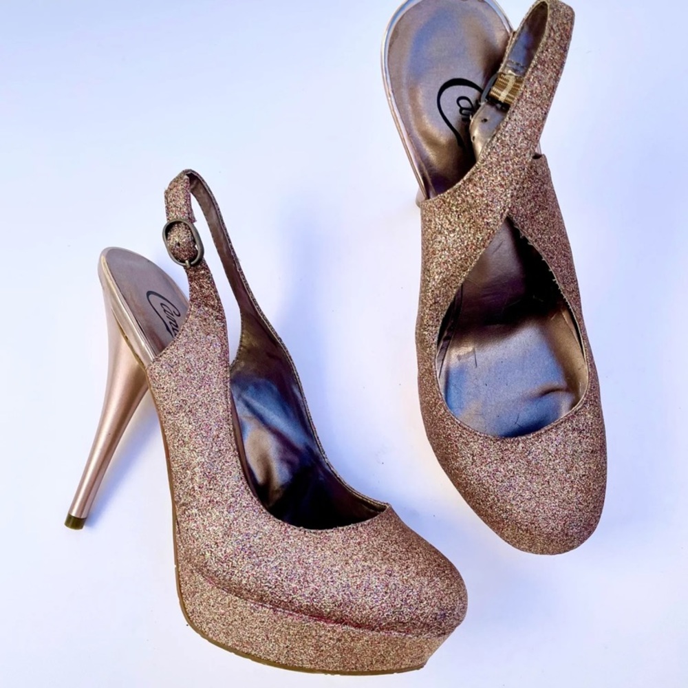 Candies Gold/ Bronze Heels